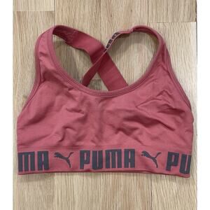 PUMA Women Small Salmon Pink Sports Bra